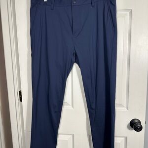 Rhone Slim Commuter pants, blue, size 38, lightweight, polyester, tech